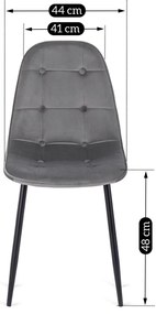 Szürke Bársony Étkezőszék ARIS