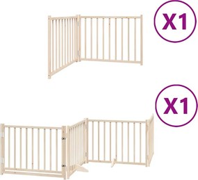 vidaXL nyárfa 6 paneles összecsukható kutyakapu ajtóval 480 cm