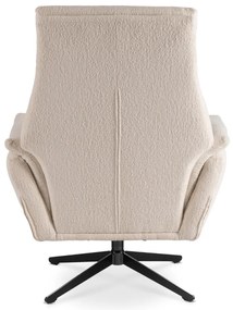 Elegáns Forgó Pihenőfotel Krém Bouclé Szövettel. TERRY