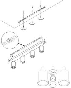 Spotlámpa ANGIE 4xGU10/35W/230V fekete