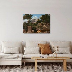 Kép - Nicolas Poussin, Landscape with Saint John on Patmos, reprodukciók (70x50 cm)