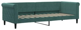 sötétzöld kihúzható bársony heverő matraccal 80 x 200 cm