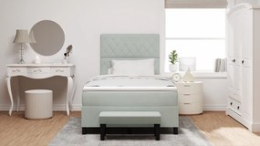 Box Spring Ágy Matraccal és Padjal Világosszürke 120x190 cm Bársony