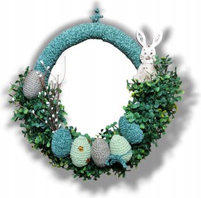 Húsvéti tavaszi koszorú bejárati ajtóra kézzel készített handmade 37c