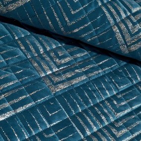 Elegáns ágytakaró BLANKA sötétkék arany motívummal