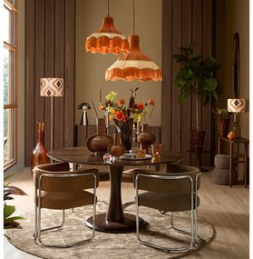 Világosbarna kárpitozott karfás étkezőfotel Adante – Light &amp; Living