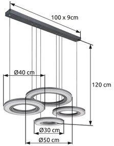 Globo 67191-80 - LED Dimmelhető csillár zsinóron BLASIUS LED/80W/230V + távirányító