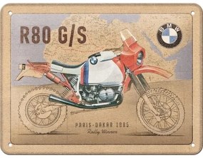 Fém tábla BMW - R80 G/S Paris Dakar, (20 x 15 cm)