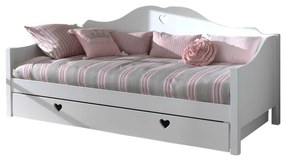 Fehér borovi fenyő gyerekágy kihúzható pótággyal, tárolóhellyel 90x200 cm AMORI – Vipack