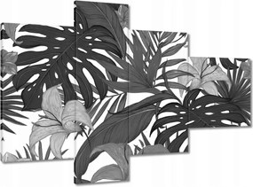 Vászonkép 100x70 Fekete-fehér monstera