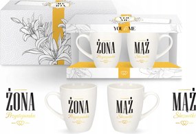 Esküvői bögre szett A jóképű feleség Férj csinos ajándék 300ml