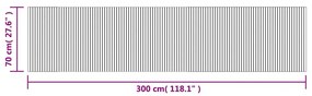 négyszögletű fekete bambusz szőnyeg 70 x 300 cm