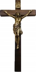 Függő kereszt fa sötét 54cm