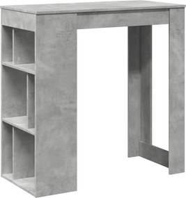 vidaXL betonszürke szerelt fa tárolórekeszes bárasztal 102x50x103,5 cm