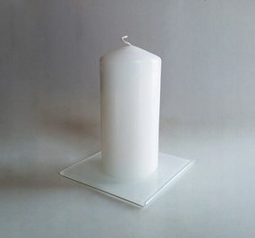 Üveg gyertyatartó állvány fehér 15×15 cm