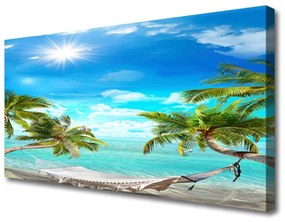 Vászonkép falra Trópusi pálmafák Hammock Beach 120x60 cm