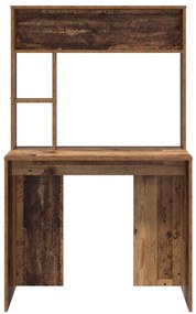 Asztal polcokkal tárolóval Régi fa 91 x 50 x 149 cm Faanyag