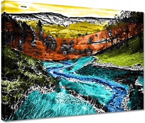 Vászonkép 40x30 Tájkép képregény stílusban