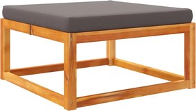 vidaXL tömör akácfa kerti lábzsámoly párnával 65 x 65 x 29 cm