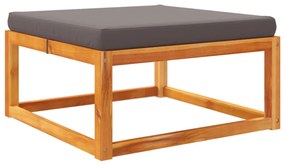 vidaXL tömör akácfa kerti lábzsámoly párnával 65 x 65 x 29 cm