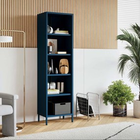 Könyvespolc MARIO, 500 x 1800 x 350 mm, Modern: sötétkék