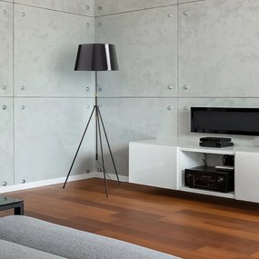 RENDL LUTON/RIDICK stojanová lesklá černá zlatá fólie/černá/kov 230V LED E27 15W