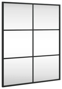 fekete téglalap alakú vas fali tükör 50 x 60 cm