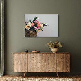 Egy kosár virágokkal képe (90x60 cm)