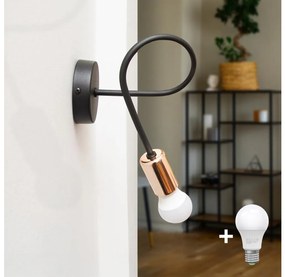 Fali lámpa TUBE 1xE27/15W/230V fekete