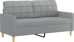 vidaXL kétszemélyes világosszürke szövetkanapé 140 cm