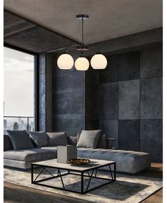 Csillár zsinóron CALDERA 3xE27/60W/230V fekete