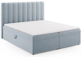 Világoskék boxspring ágy tárolóhellyel 180x200 cm Gina – Milo Casa