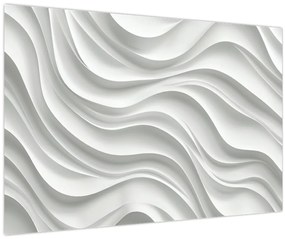 Kép - 3D fehér hullámok (90x60 cm)