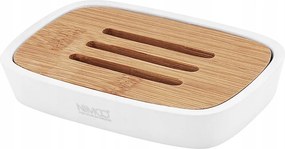 Nimco Badu szappantartó fehér és bambuszfa Ba 28059-05_