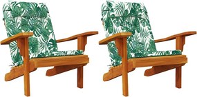 vidaXL Székpárnák 2 pcs Levél mintázat 58 x 77 x 4,5 cm Oxford Szövet