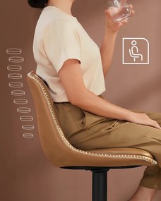 VASAGLE bárszék szett (2 db), magasságában állítható konyhai bárszékek, karamellbarna