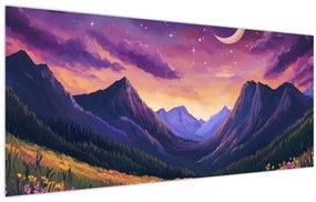 Kép - Lila táj (120x50 cm)