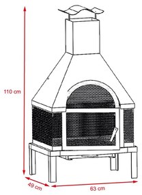 Avenberg Ontario kerti kültéri kandalló + grill