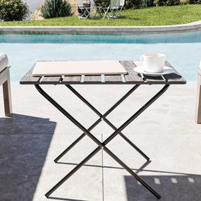 [en.casa] Összecsukható kerti asztal Cavallino 60x40x57 cm szürke
