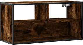 vidaXL füstös tölgy színű szerelt fa és fém TV-szekrény 80x31x39,5 cm