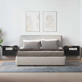 2 db fekete falra szerelhető éjjeliszekrény 45 x 26 x 28,5 cm