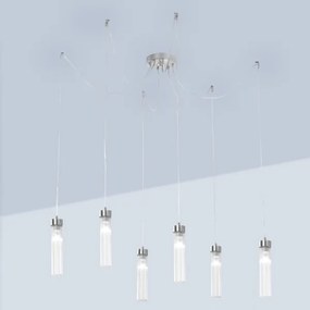 Kolarz 6009.30650 - Csillár zsinóron RAGGIO 6xE14/25W/230V pók ezüst