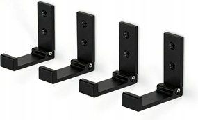 4 db Fekete Összecsukható Falra Szerelhető Ruhakonzol Akasztó