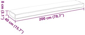 Raklap Párnák padhoz 2 db Szürke 200x40x8 cm Oxford szövet