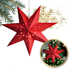 Karácsonyi papírcsillag hétágú STARLET 35 cm, piros