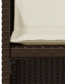vidaXL 3 részes barna polyrattan bisztrógarnitúra párnákkal