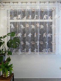 Mg Függöny 125/833 Fehér Virágok barna 250cm Minőség 0,5m