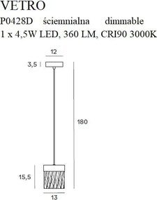 Függeszték Arany VETRO MAXLIGHT P0428D