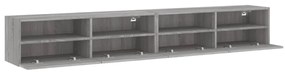 2 db szürke -tölgyszín szerelt fa fali TV-szekrény 100x30x30 cm