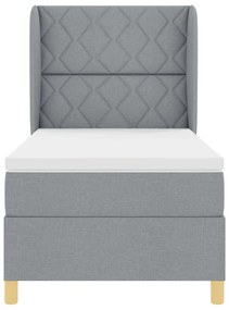 Boxspring Ágy Matraccal - Világosszürke - 90x200 cm Szövet